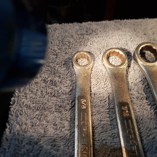 VINTAGE SET OF 7 Craftsman "E" series combination wrenches 12 pt. USA - 第 7/20 張圖片