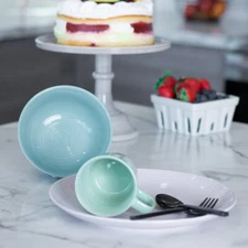 Everything Kitchens Colorful Glazed 12-Piece Breakfast Set | Clover