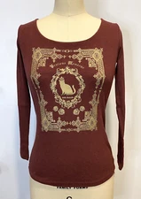 Miho Matsuda Japan Crown Cat Burgunday Shirt Royal