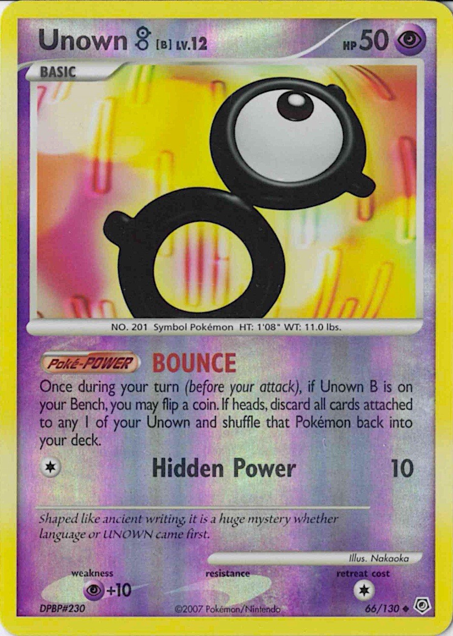 Unown B 66/130 Diamond & Pearl Pokémon Card NM