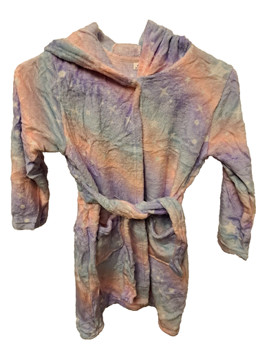 Girl's Bathrobe Doctor Unicorn Soft Unicorn Hooded Sleepwear 4T-5T new - Picture 4 of 6