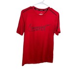 Nike T-Shirt Boy's Small Red Short Sleeve Swoosh Graphic Tee Shirt Athletic