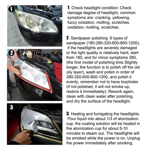 Kit de reparación de restauración de faros polímero líquido pulido químico coche conjunto herramienta - Imagen 8 de 13