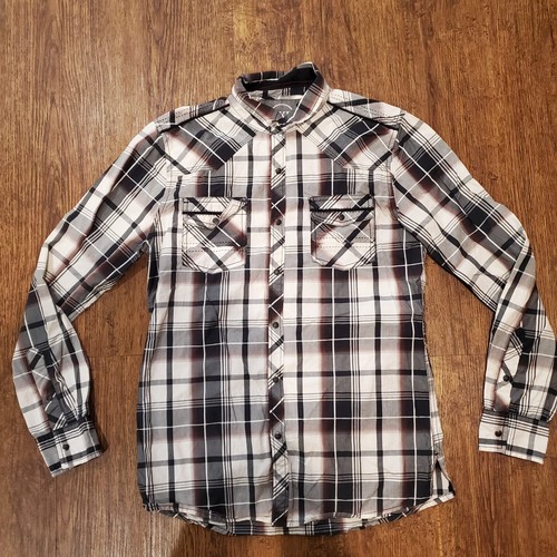 BKE Herren Medium Tailored Fit Druckknöpfe Knopfleiste Hemd