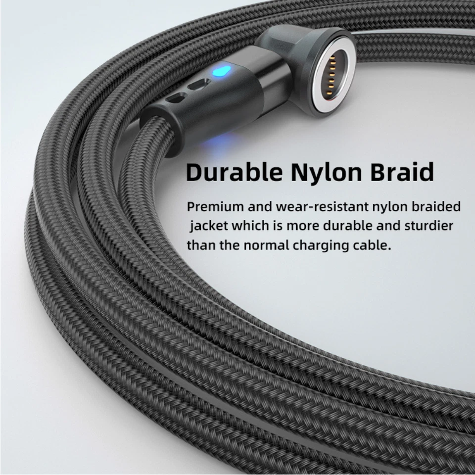 PACK de 3 cables magnéticos de carga rápida para cargador de teléfono para micro USB/Tipo C/iPhone Foto 3 de 4