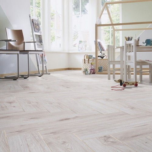 Herringbone Laminate Flooring Oak Parquet Wood Water Resistant Easy Click Planks - Picture 12 of 35
