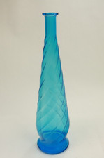 Empoli Genie Bottle Style Decanter Swirl Design, 19  Blue No Stopper