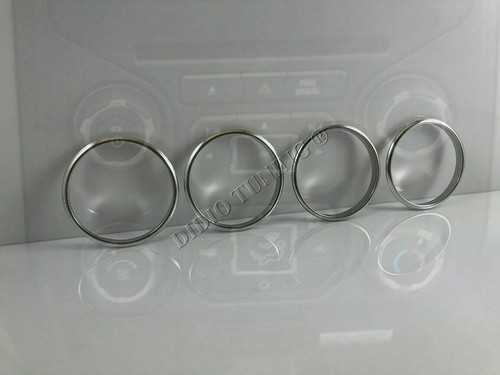 For Ford F150 08-14 Aluminium Polished Chrome Air Con Control Surrounds Rings x4 - Foto 4 di 9