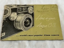 Argus C-3 Owners Manual Instructions Guide