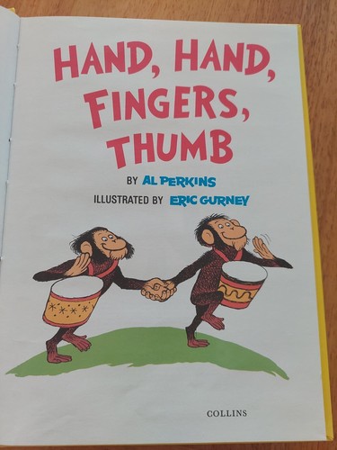 Hand, Hand, Fingers, Thumb by Al Perkins H/C Beginner Books Cute Monkey Books GC - Picture 3 of 10