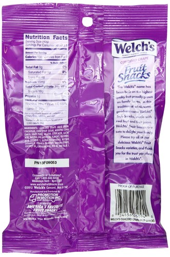Welchs Grape Fruit Snacks 5-Ounce Pack of 12 - Picture 2 of 2