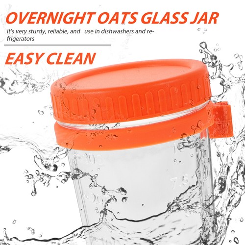 1 Set Overnight Oatmeal Jar Yogurt Cup Breakfast Cup Oatmeal Container - Picture 3 of 12