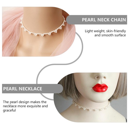 Halsreifen für Frauen Valentinstag Geschenk Hochzeit Perle Choker Perle Strang - Bild 7 von 12