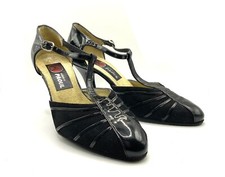 Paoul 610 T-Bar Sz40 Charleston Shoes Ballroom Shoe with 3"Heel Support in Black