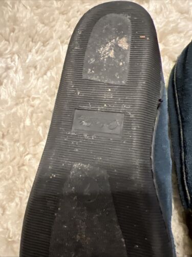 Cabelas Slipper Moccasins Unisex size 7 Shearling Lined House Shoes Navy Blue - Picture 3 of 3