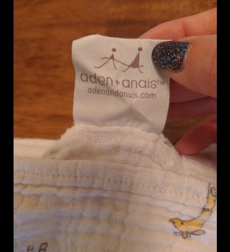 Aden Anais Baby Swaddle Blanket Giraffe Muslin Cotton White Yellow Brown - Picture 4 of 7