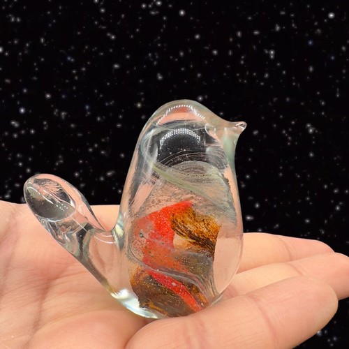 Alum Bay Glass Bird Paperweight Figurine 1980s Glass Figurine Red Swirl 2”T - 第 6/13 張圖片
