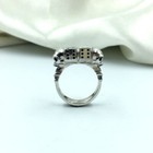 Antique Skull Face With Spin Dice In 935 Argentium Silver Men's Ring (7.5 Size)