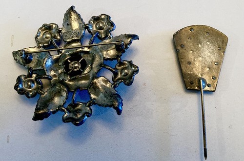 Beautiful Large Signed LN Pot Metal/Paste Pin/Brooch w/Unbranded Stick Pin - 第 8/16 張圖片