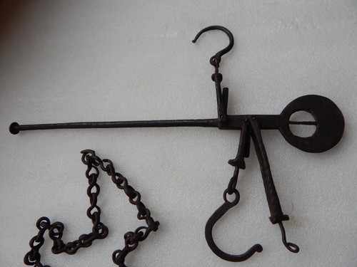 Antique Ottoman Balance Scale Rare Counterbalance weight Iron Green Patina - Picture 11 of 24