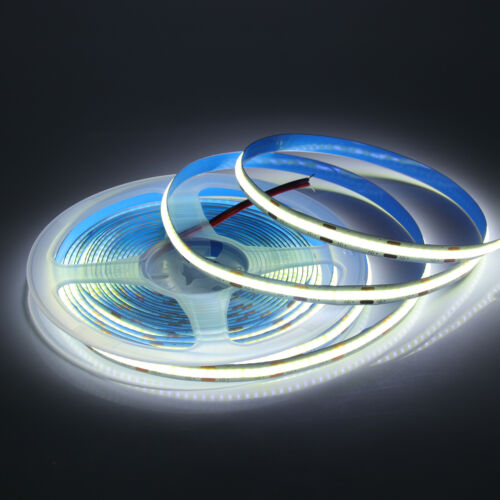 COB LED Strip Light Flexible Tape Lights Home DIY Lighting Cold White 5m 12V 24V - Picture 13 of 15