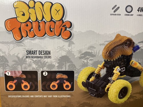 Dinosaur Boys Toys Dino Head Truck Pull Back Toys 4 truck box set new in box - Picture 3 of 5