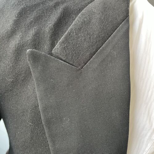 30s 40s Vintage Black Wool Kent-Style Double Breasted Mens 2pc Tuxedo Size 40 - Picture 12 of 15