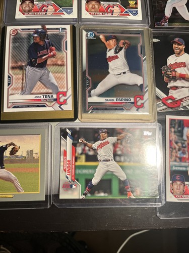 Jose Tena SP Mojo Refractor 2021 1st Bowman Chrome &Cleveland Guardians Lot - Picture 12 of 24