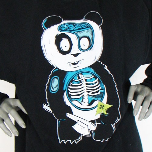 LNG Scary Panda Sweatshirt Size: XL (Unisex), Black Goth Rock Punk Emo Pristine - Picture 2 of 10