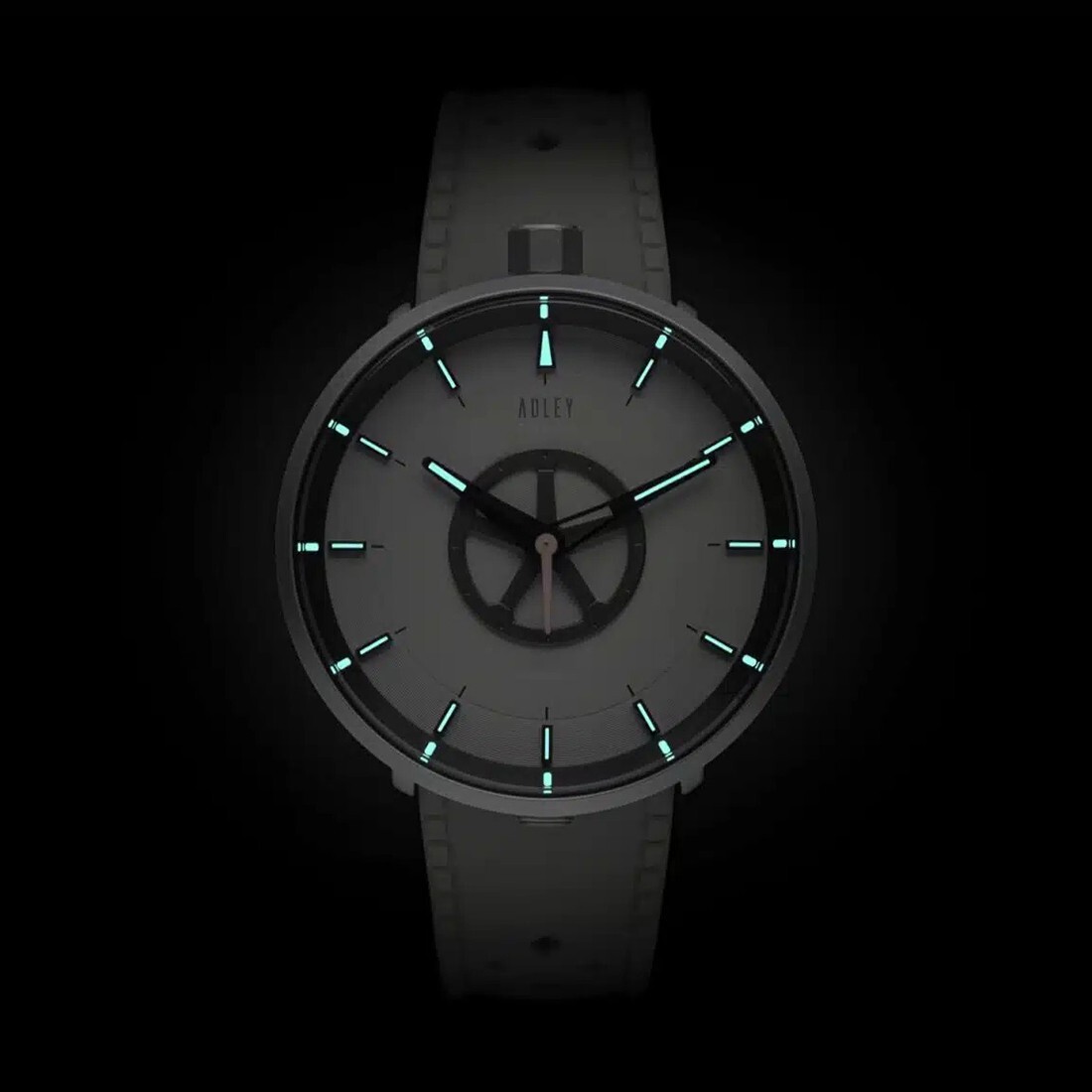 Montre Adley FIXI-T1 Automatique - Homme - Acier Blanc, Cadran Blanc, Bracelet Bleu Silicone - Saphir