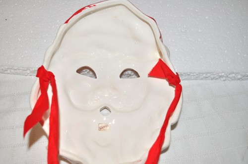 Vintage Midwest Weihnachtsmann Keramik Porzellan MASKE Weihnachtsdekoration 7 1/8" - Bild 3 von 8