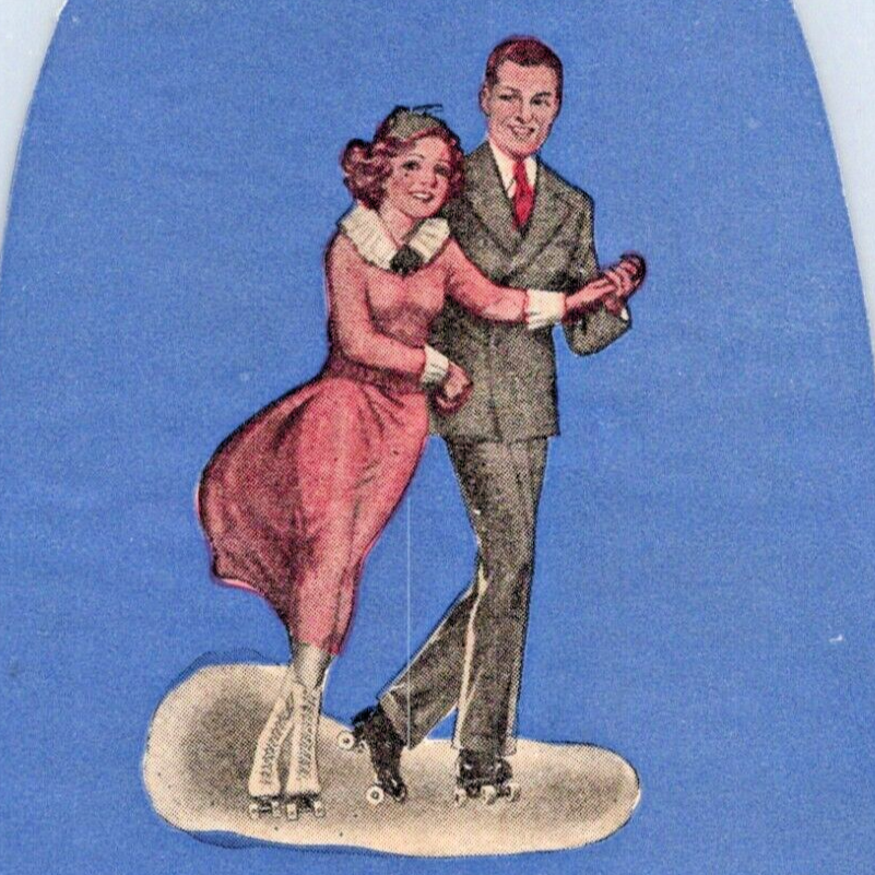 1940s Bell's Roller Skating Rink Sticker Label Fort Wayne Allen County Indiana