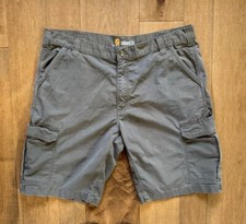 Carhartt Force Cargo Shorts Men's 42 Broxton Ripstop Gray Heavy Duty Comfort