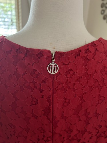 NWT Tommy Hilfiger short sleeve red lace sheath dress size 4 $139! - Picture 4 of 10