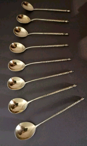 Ancienne Cuillères A Moka Ou Caviar En Argent Massif Russe : Lots De 8. - Picture 3 of 14