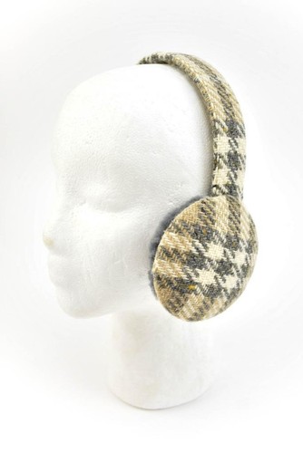 BURBERRY London: Gray/Beige "Nova Check" Ear Muffs