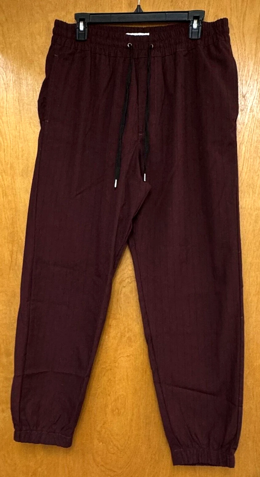 Urban Outfitters Crimson Pants Men's Large Maroon Drawstring Classic Tapered Leg