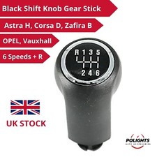 6 + R Black Gear Stick Shift Knob for Vauxhall Opel Astra Mk5 Corsa D Zafira B