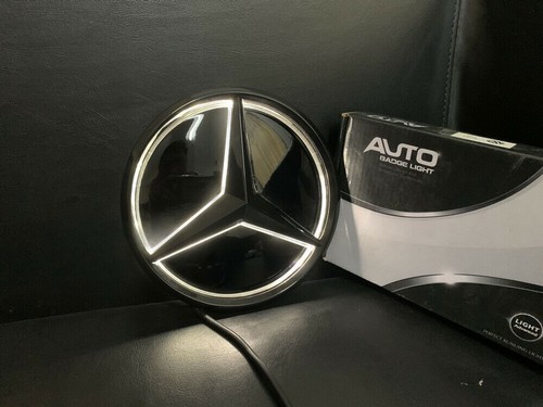 LED 18.5CM Illuminated Grille Star Emblem Badge White light For A/B/C/E/CLA/GLA - Picture 5 of 7