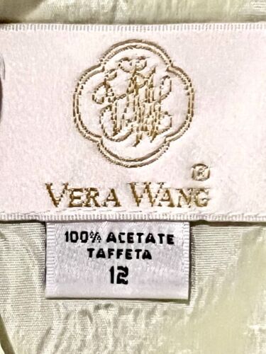 VINTAGE Y2K Vera Wang White & Gold Label Tafetta Sleeveless Top Size 12 - Picture 2 of 4