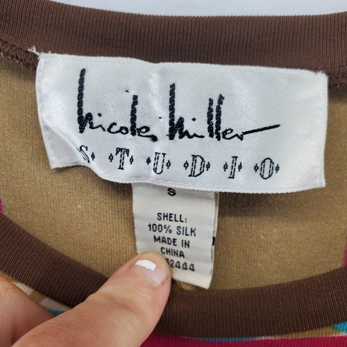 NICOLE MILLER STUDIO A Line Dress Womens Small Vintage Silk Pullover Sleeveless - Picture 2 of 10