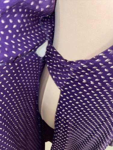 VTG DVF 1970s Diane Von Furstenberg Italy genuine jersey wrap dress sz 14 Purple - Picture 14 of 19