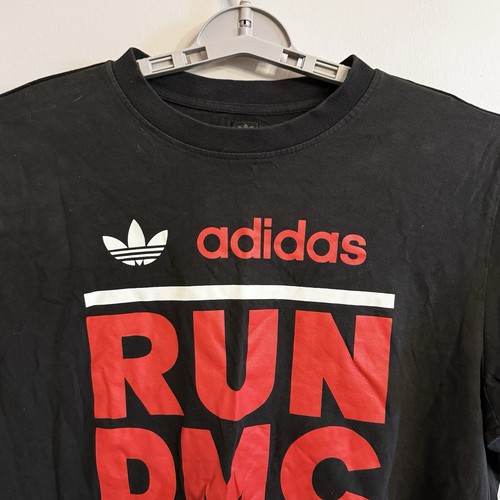 VINTAGE Run DMC Adidas T-shirt Size L Black Jam Master Jay Band Shirt - Picture 5 of 15