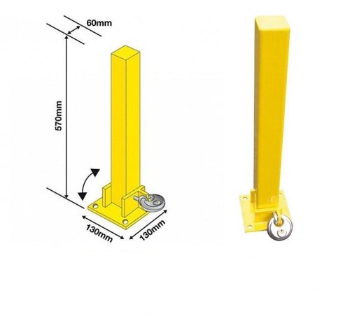 2 x Security parking posts bollards fold down padlock with bolts Maypole MP9737 - Picture 4 of 6