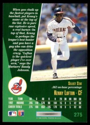 Kenny Lofton ロフトン　Indians インディアンス Kenny Lofton 1995 Cleveland Indians Alt Navy Blue World
