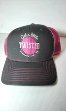 Get A Little Twisted Richardson Trucker Pink Grey Hat Ball Cap Meshback, 112 Adj