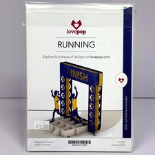 Lovepop Cards Beautiful Pop-Up 3-D Greeting Card Running Finish Line Boy Girl