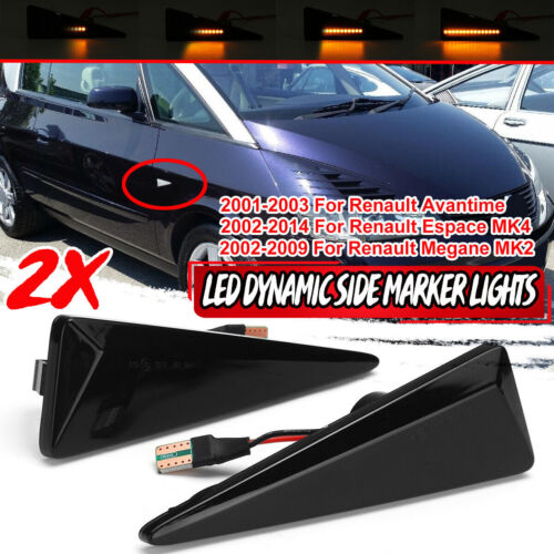 LED Dynamic Side Marker Indicator Light For Renault Megane Scenic MK II Espace - Picture 3 of 9