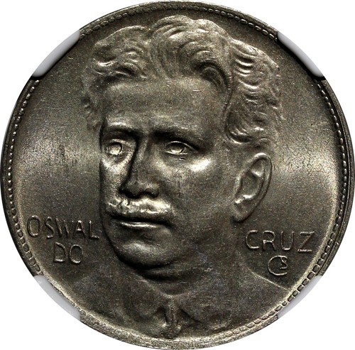 BRAZIL Oswaldo Cruz Copper-Nickel 1937 400 Reis NGC MS64 KM# 539 (028) - Picture 4 of 5