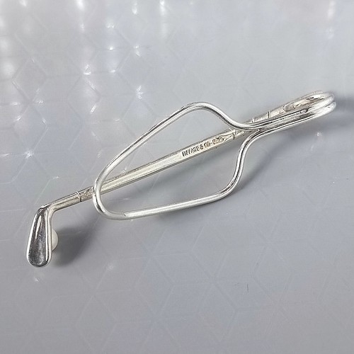 Tiffany & Co. Golf Club With Pearl Sterling Silver 925 Tie Clip Bar , Money Clip - Picture 4 of 8